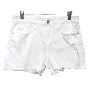NUMERO white mid rise jean shorts cut off distressed women's size 26 inseam 3"